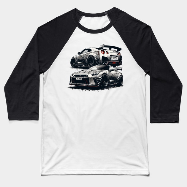 Nissan GTR Baseball T-Shirt by Vehicles-Art